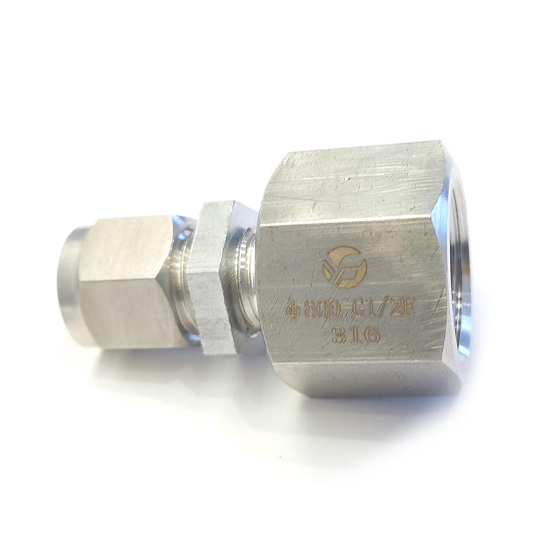 雙卡套內螺紋直通終端接頭